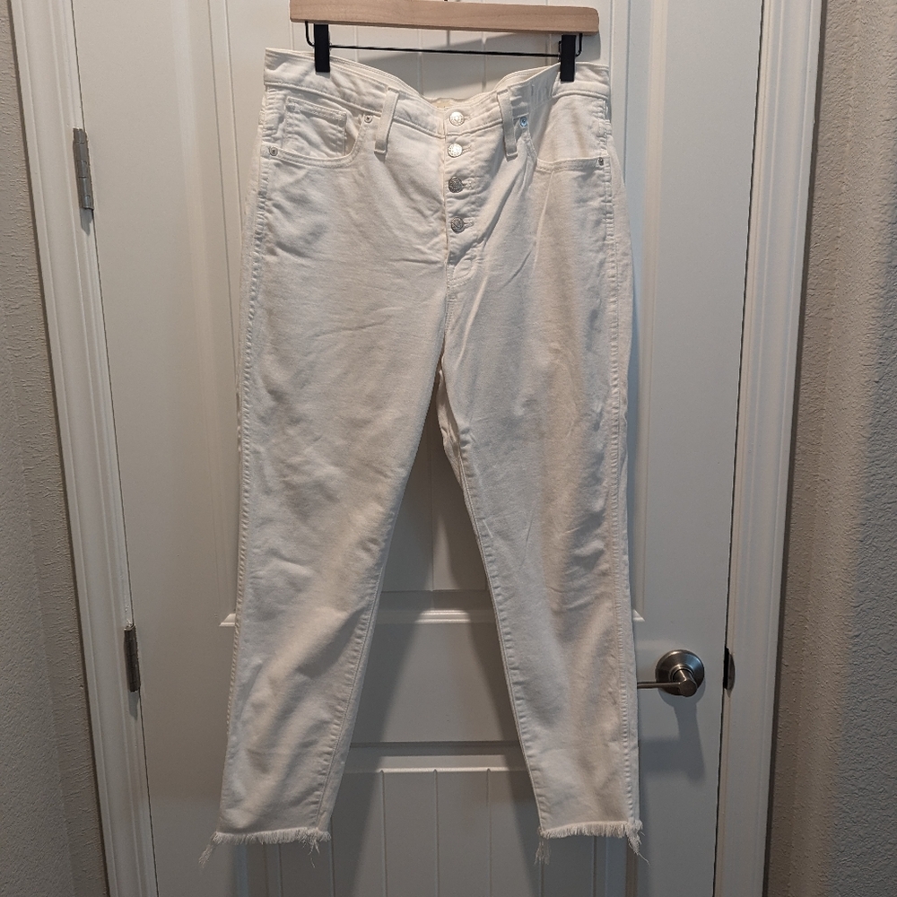 Madewell White 10" High-Rise Skinny Crop Jeans